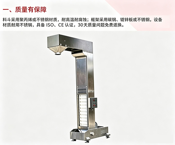 不锈钢 Z 型斗式提升机质量展示